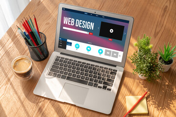 Fototapeta premium Website design software provide modish template for online retail business and e-commerce