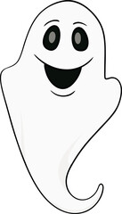 halloween ghost cartoon clipart vector art eps illustration on white background