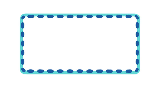 Rectangle border frame with rounded corners dotted line aqua color design graphic element vector clip art image 100x100