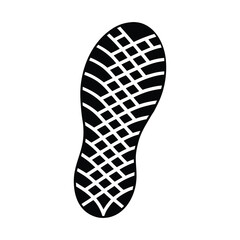 silhouette of a patterned shoe footprint