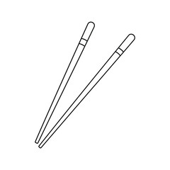 A pair of chopsticks on a white background simple line drawing