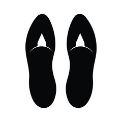 silhouette of feet inside shoes on white background