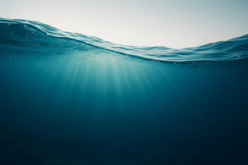 under water. Surface of water