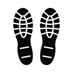 silhouette of two shoe footprints side by side 