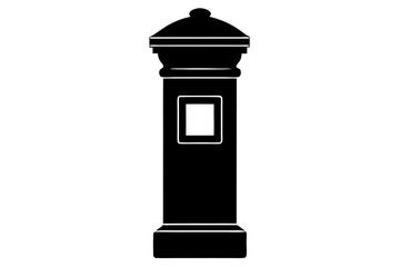 Classic British Post Box Silhouette: Vintage Mailbox & Postal Icon
