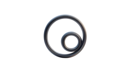 Abstract Silver Rings Modern Art Black Background