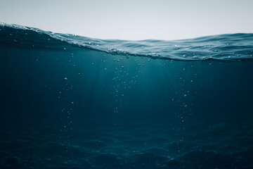 under water. Surface of water