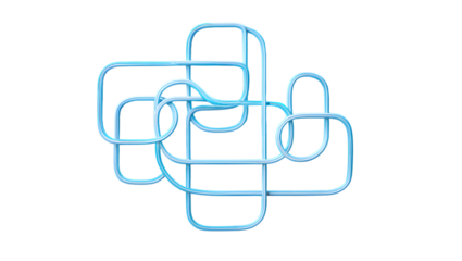 Blue Glowing Tangled Tubes Abstract Network Design