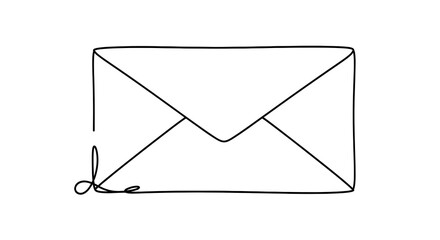 Minimalist Letter Illustration: A Single Line Art Depiction of Communication