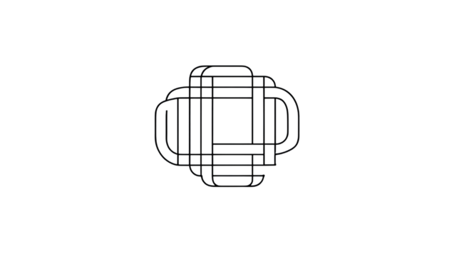 CLD Monogram Logo White Line Art Black Background