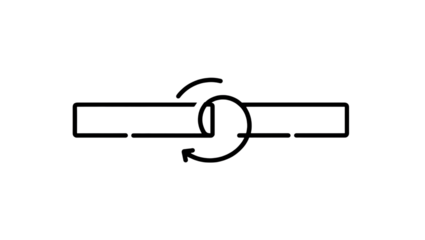 Continuous Flow Process Diagram White Outline Icon