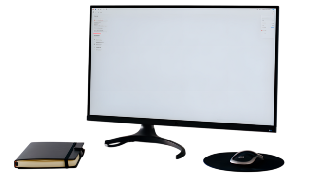 Clean Minimalist Work Desk Computer Monitor Notebook Ready