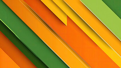 Diagonal stripes of orange, yellow, and green with subtle shading and depth, creating a dynamic, layered effect