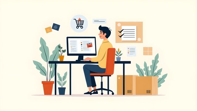 business people working on computer