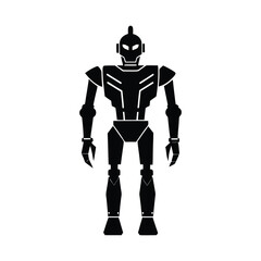 silhouette of a futuristic robot on white backgroud
