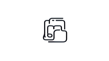 Fototapeta premium Sleek Metallic Documents Icon Black Background