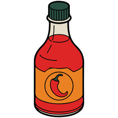 Vector bottle ketchup beer soft drink icon flat design isolated on white background