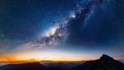 majestic stary night sky featuring vibrant nebula and distant suns