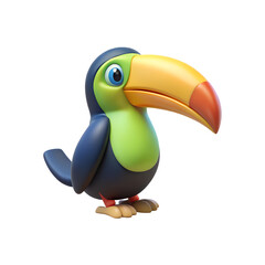 Fototapeta premium Keel Billed Toucan 3D Transparent Background Image