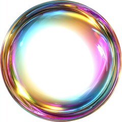 Colorful, iridescent, circular frame