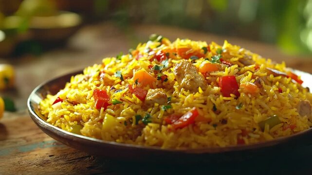 traditional arroz con pollo colombian dish orbit video	
