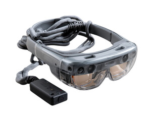 Fototapeta premium Augmented reality glasses unveiled at tech expo 2023 innovative design modern display isolated on transparent background, png