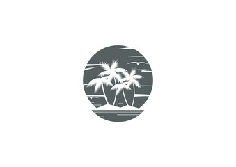 Setting moon beach icon.eps