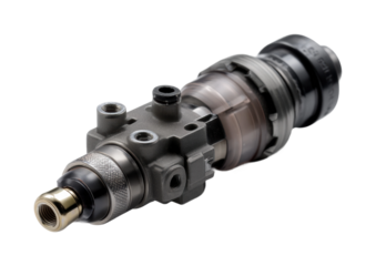 Fuel injector maintenance event automotive workshop technical guide isolated on transparent background, png