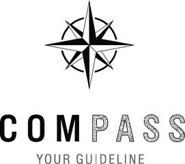 Fototapeta premium Compass logo with guideline text