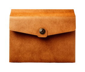 Organizing important documents in a brown envelope office desk isolated on transparent background, png