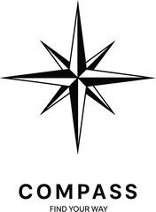 Fototapeta premium Compass Navigation Star Vector Graphic