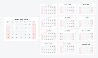 calendar 2026, minimal calendar, calendar, 202 desk Calendar