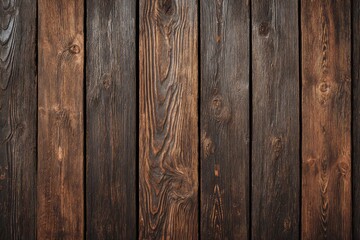 Obraz premium Dark brown vertical wood planks, showing varied grain patterns and subtle color variations. Texture appears aged and rustic