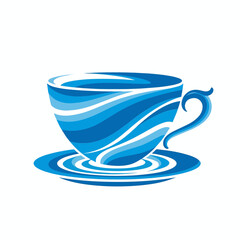 Creative Water Splash Cup Vector Illustration