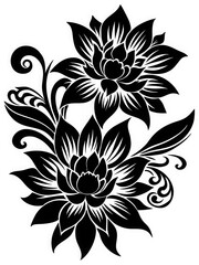 Fototapeta premium flowers stencil vector 