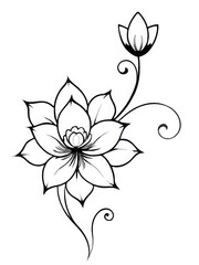 flowers stencil vector 