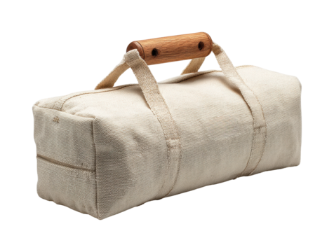 Stylish cotton carry bag for yoga adventures eco-friendly minimalist design isolated on transparent background, png - Powered by Adobe