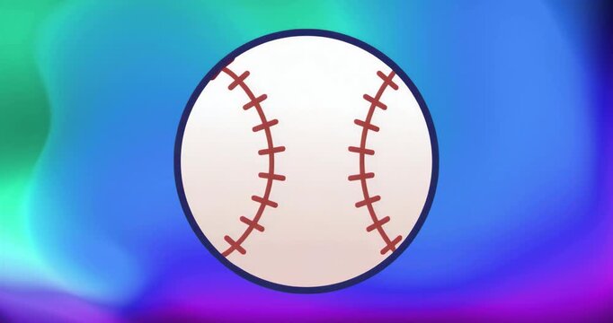 Opening frame showing baseball rotating clockwise through 360&deg; creating seamless looping animation