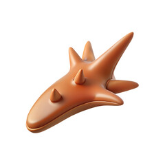 3D Arrowhead Flatworm Transparent Background