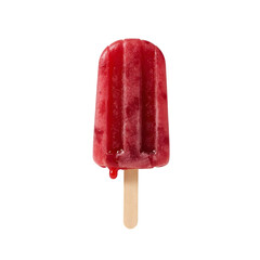 Strawberry Popsicle: A vibrant and refreshing strawberry popsicle, perfect for a hot day, melts gracefully, its juicy texture enticing, evokes summer joy and simple pleasures.