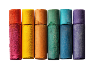 Vibrant colorful chalk creative high-quality bright environment isolated on transparent background, png