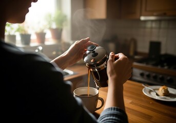 Halloween Product Photography Styling Brewing Coffee French Press Morning