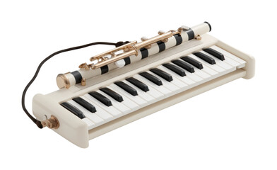 Fototapeta premium Melodic performance with a melodica and flute in a creative environment isolated on transparent background, png