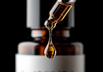 Halloween Product Photography Styling Amber Serum Dropper Bottle Closeup