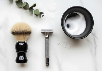 Halloween Product Photography Styling Elegant Men's Shaving Kit Essentials