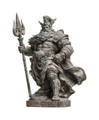 Epic pose of mythical god sculpture dramatic lighting heroic concept isolated on transparent background, png