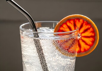 Halloween Product Photography Styling Sparkling Water with Blood Orange