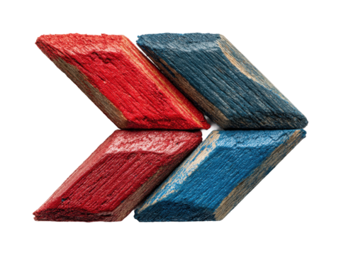 Creative colorful arrow shapes artistic design concept isolated on transparent background, png