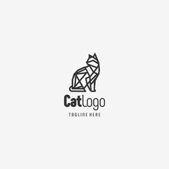 Fototapeta premium Clean Black White Cat Icon