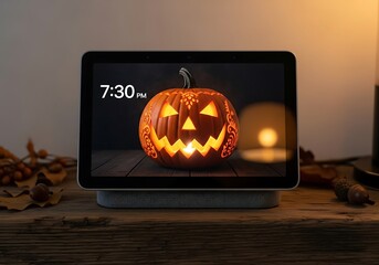 Halloween Product Photography Styling Spooky Halloween Smart Display Pumpkin